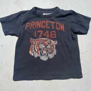 Baby Princeton T-Shirt Black Spell-Out 18-24 NCAA Ivy League Tigers Preppy
